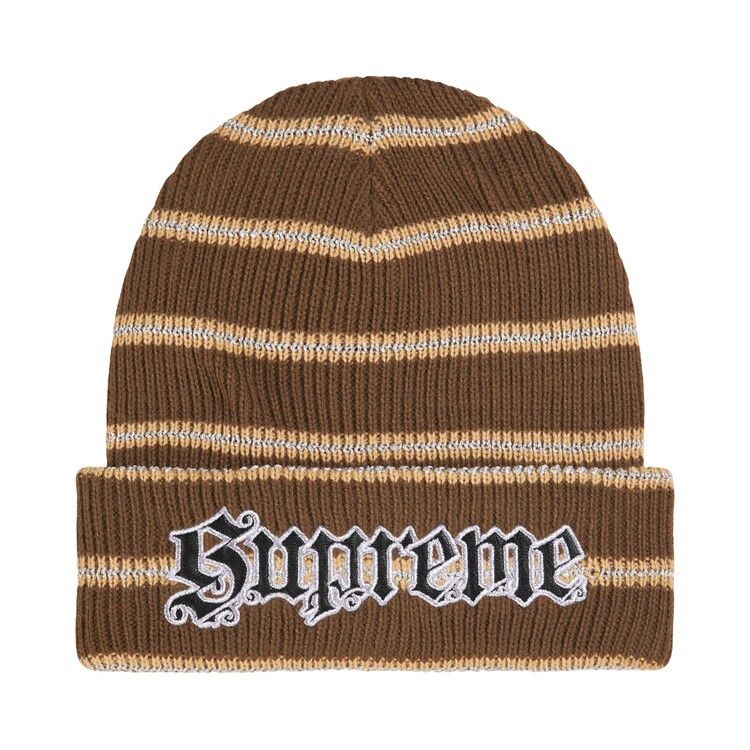 Buy Supreme Metallic Stripe Beanie 'Brown' - FW26BN12 BROWN | GOAT