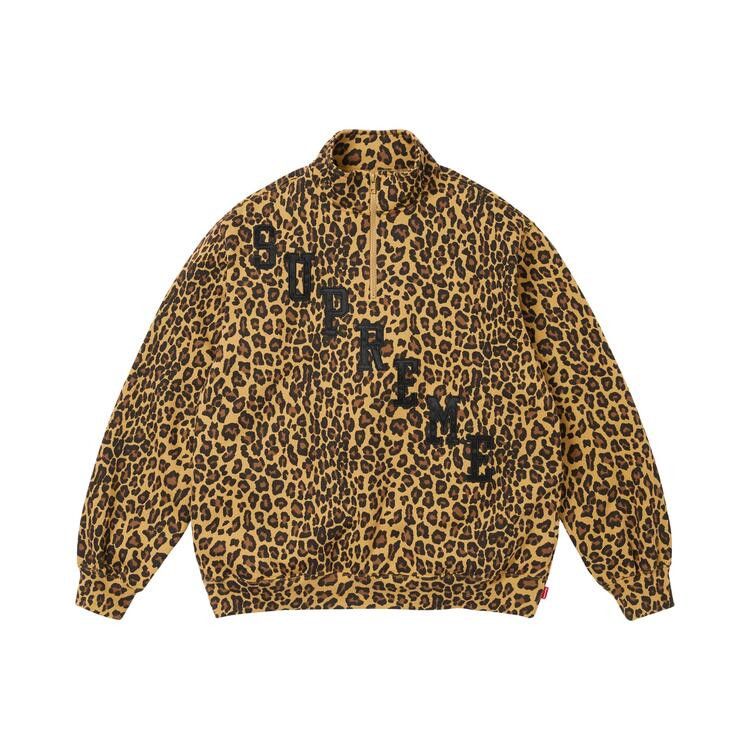 Buy Supreme Slant Appliqué Half Zip Pullover 'Leopard' - FW26SW70
