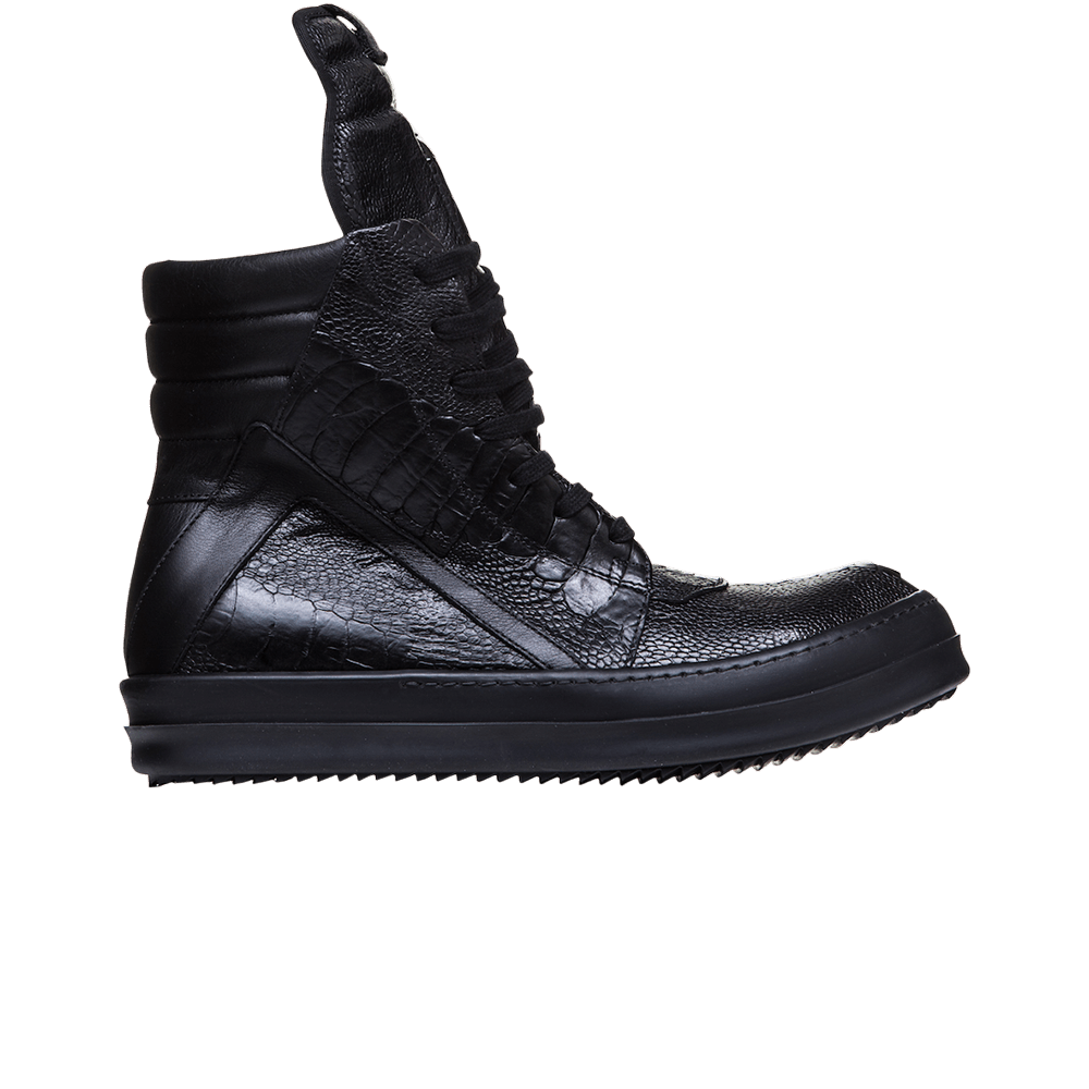 Rick Owens FW Glitter Geobasket 'Black Ostrich'