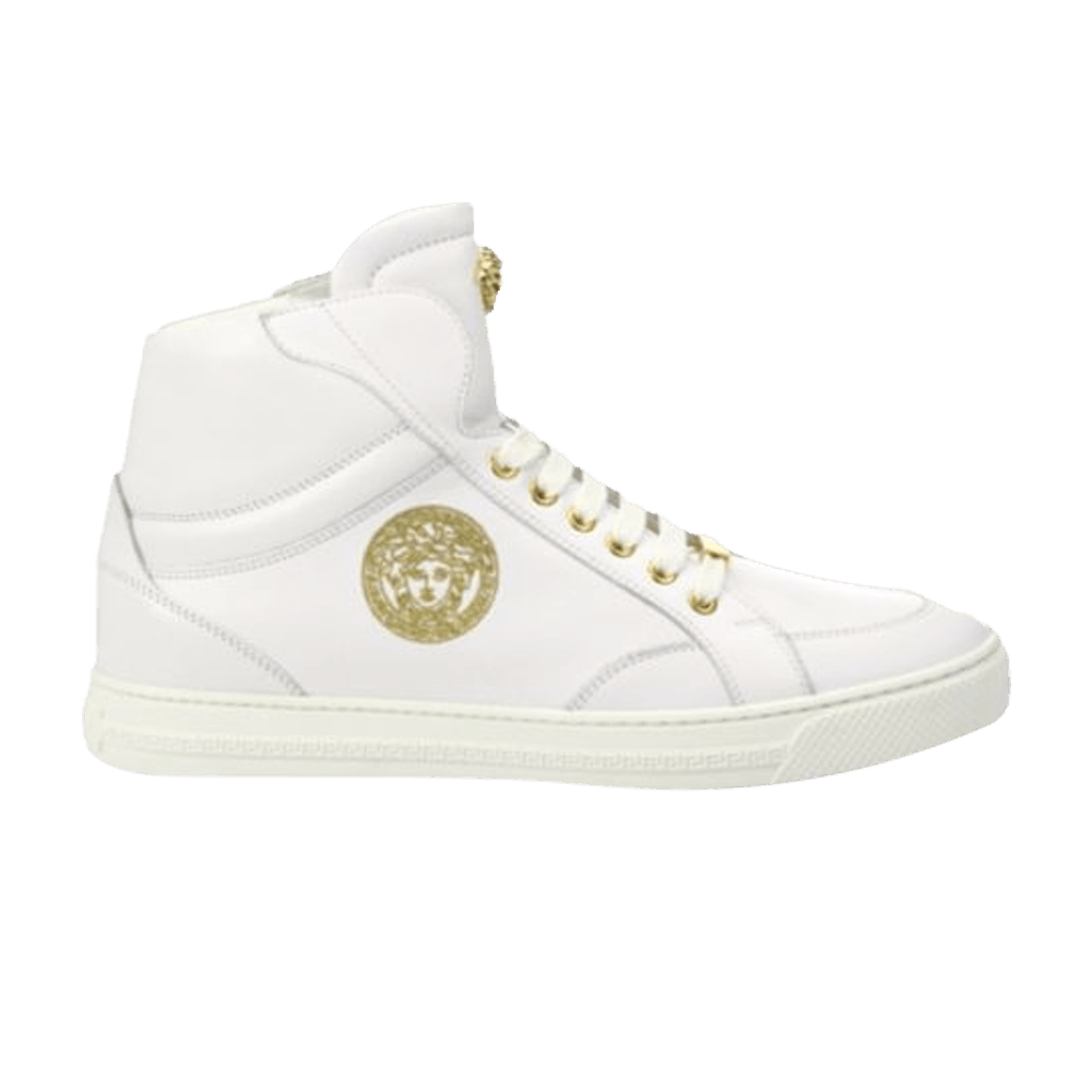 Versace Nappa Leather Mid Top Sneaker 'White'