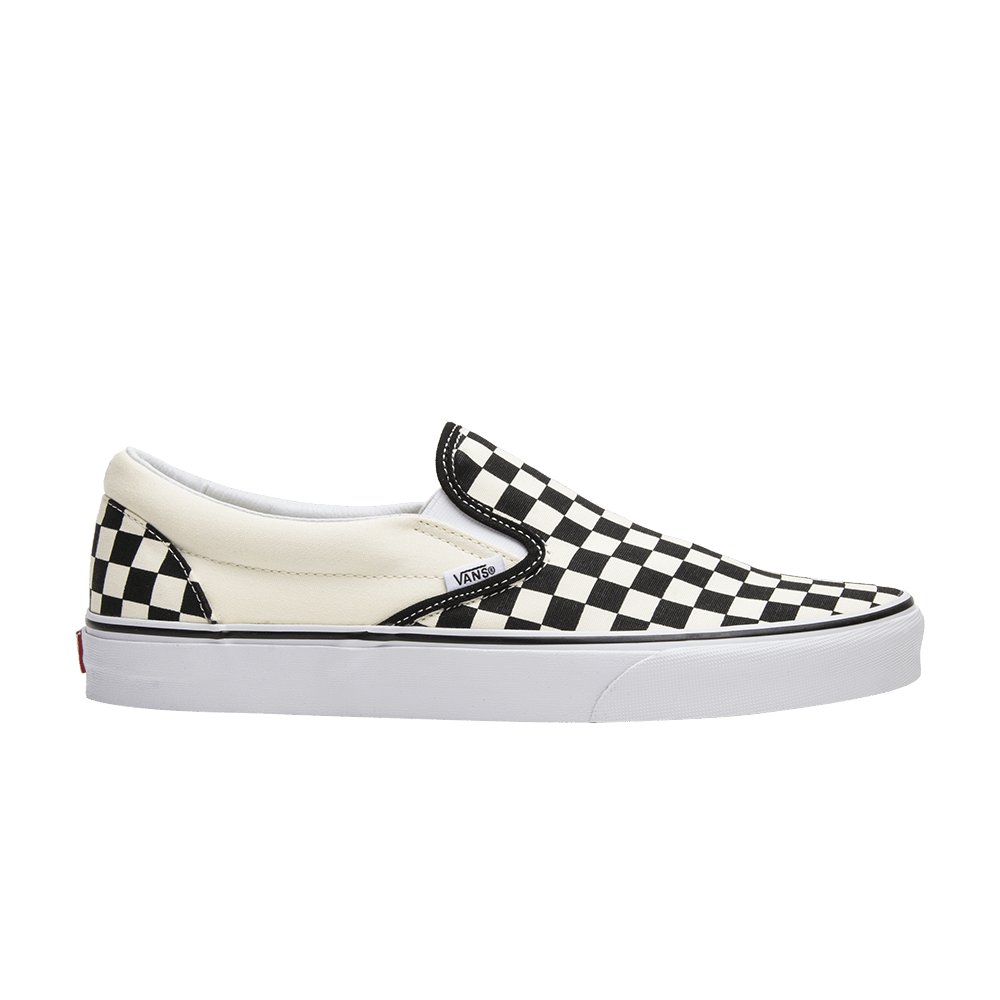 classic slip on trainers black white check