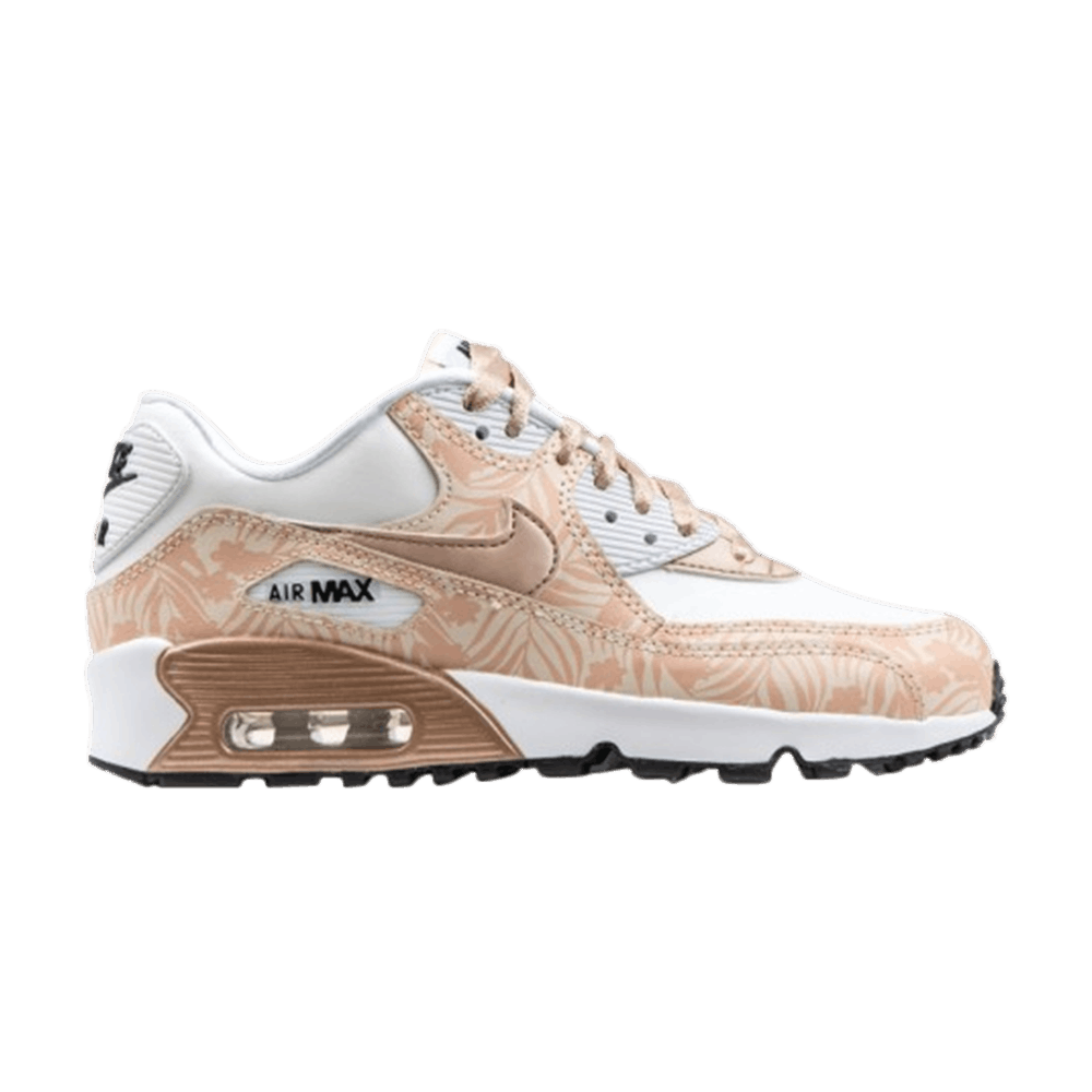 Pre-owned Nike Air Max 90 Print Leather Gs In White
