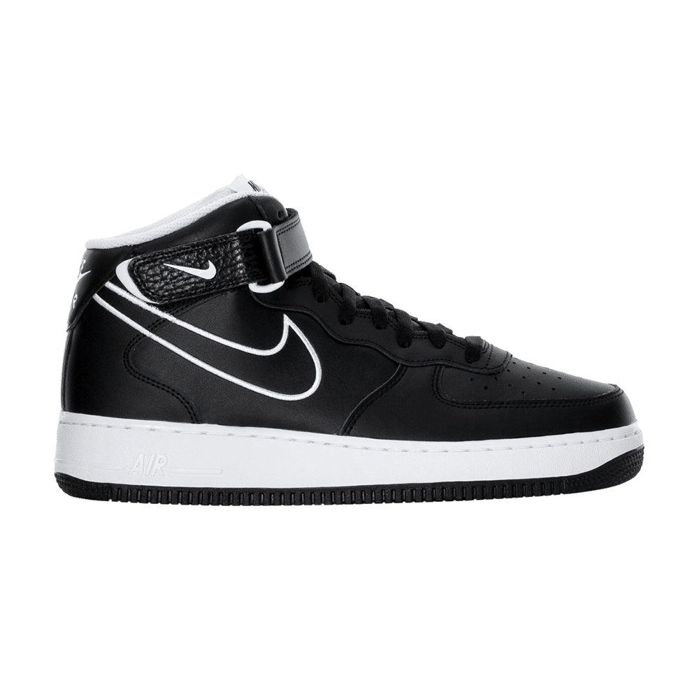 Air Force 1 Mid '07 Leather 'Black White'