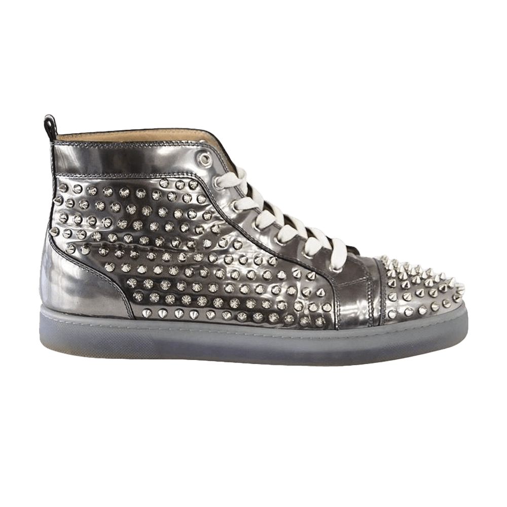 Christian Louboutin Louis Flat Calf Spikes 'Silver'