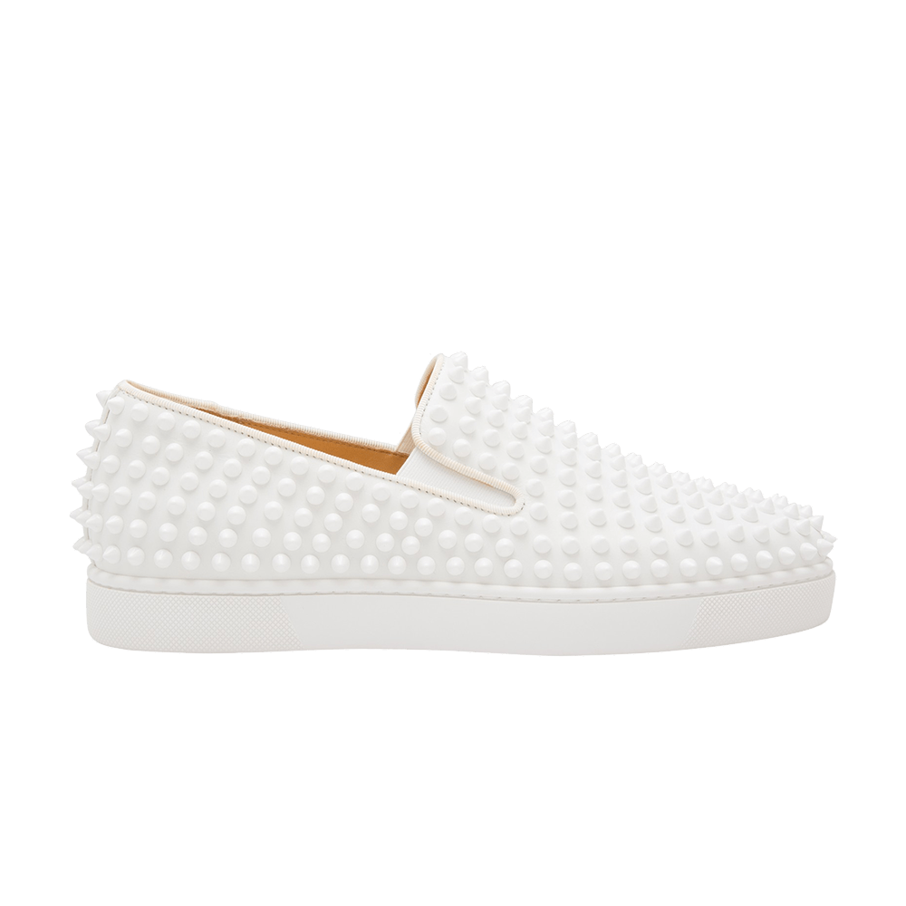 Christian Louboutin Roller Boat Flat Spikes 'White'