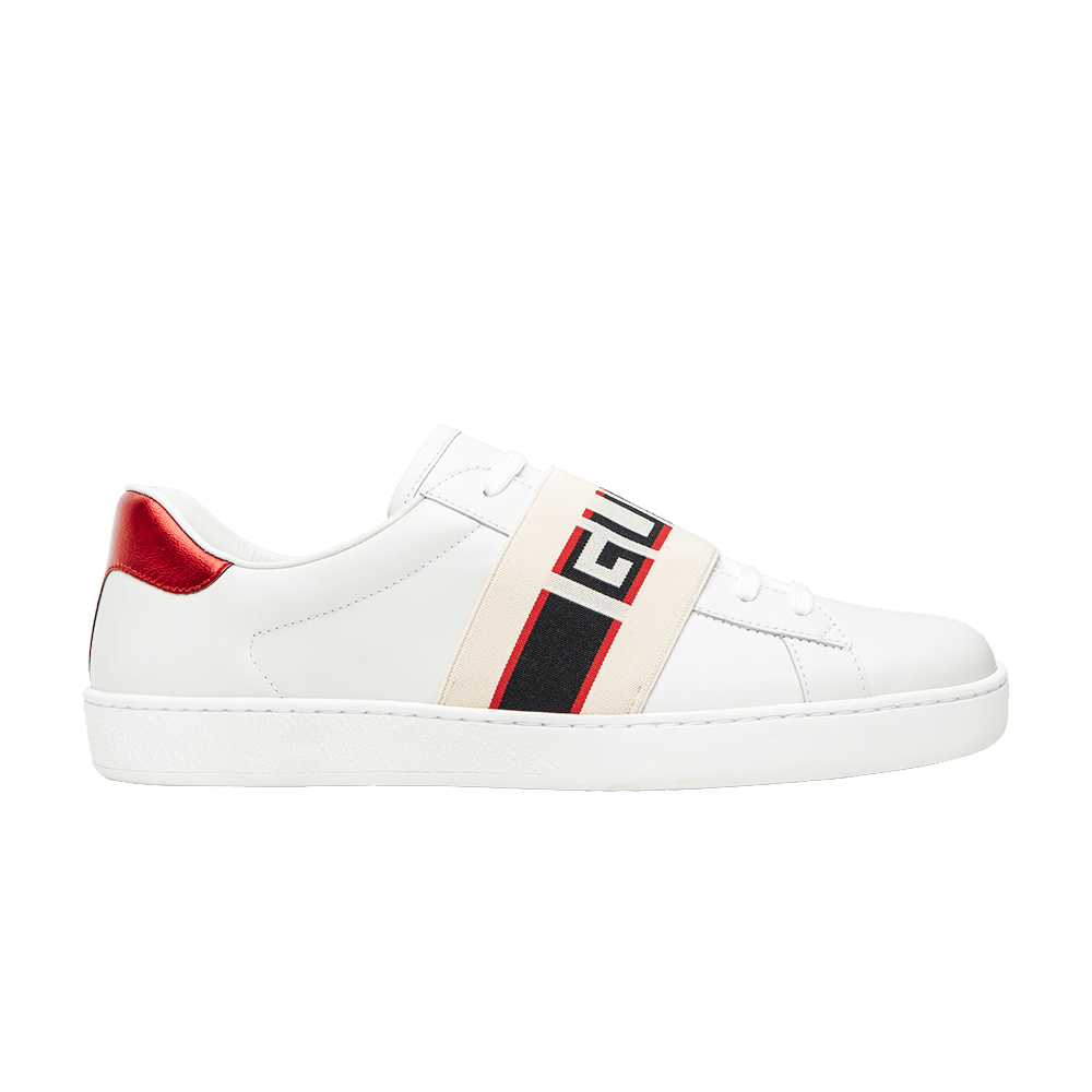 Gucci Stripe Leather Sneaker 'White Red Black'
