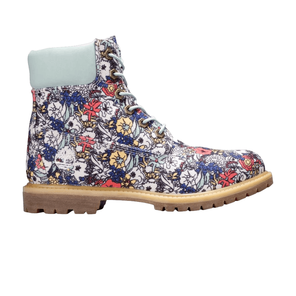 Pre-owned Timberland Wmns 6 Inch Premium 'floral' In Multi-color