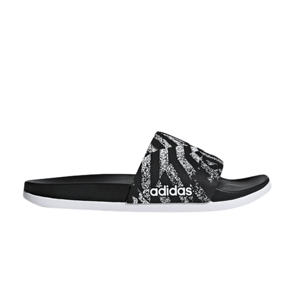 Wmns Adilette CloudFoam Plus Graphic Slides 'Core Black'