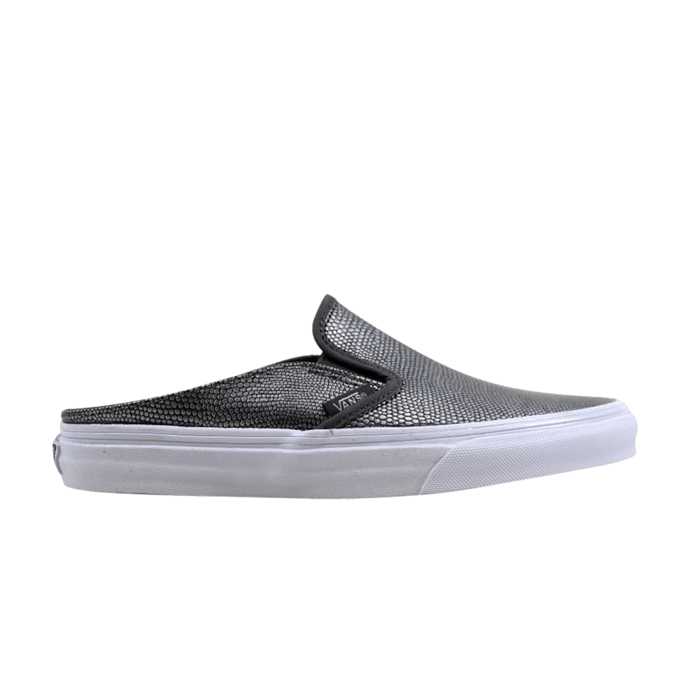 Slip-On Mule Embossed Leather 'Grey'