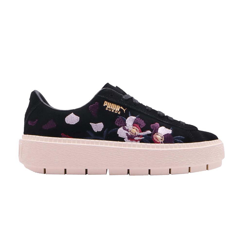 Pre-owned Puma Wmns Suede Platform 'trace Flowery' In Black