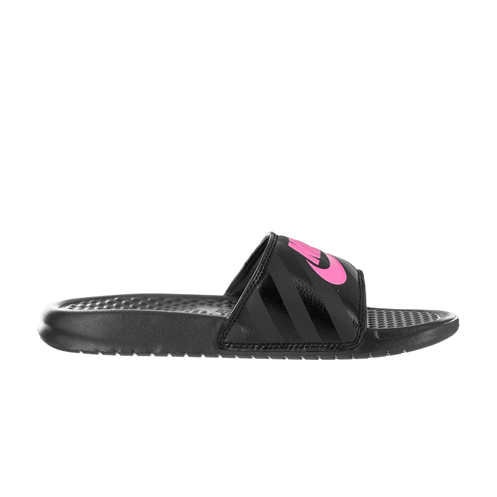 Wmns Benassi JDI 'Black Vivid Pink'