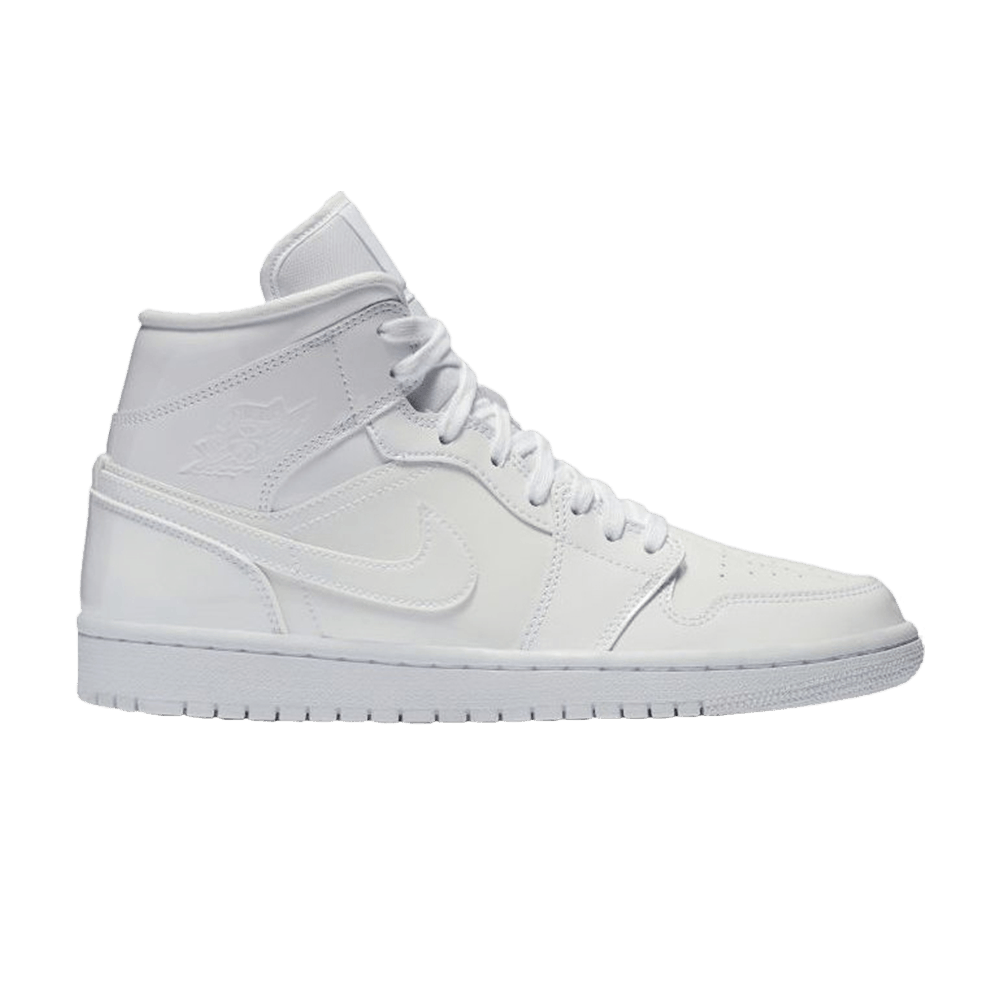 Wmns Air Jordan 1 Mid Patent 'Triple White' - Air Jordan - BQ6472 111 | GOAT