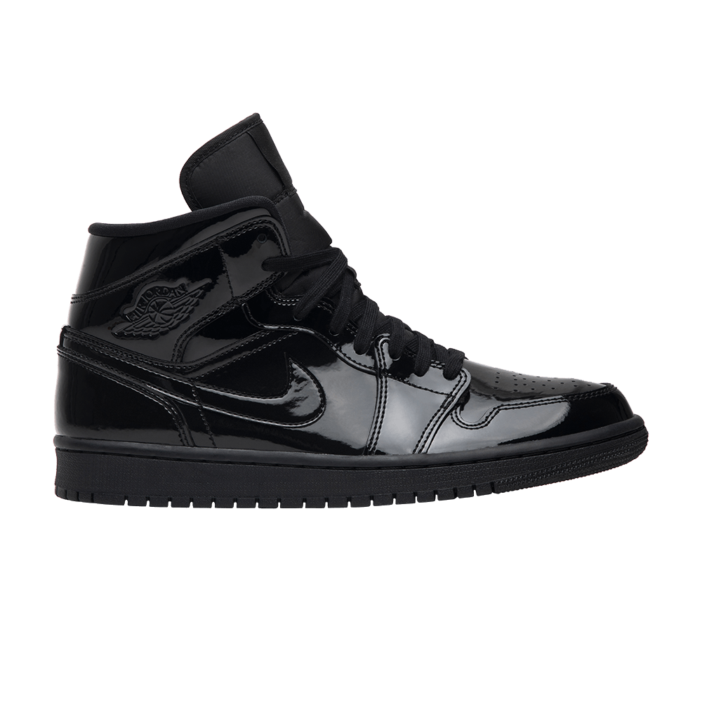 Wmns Air Jordan 1 Mid Patent SE 'Triple Black'