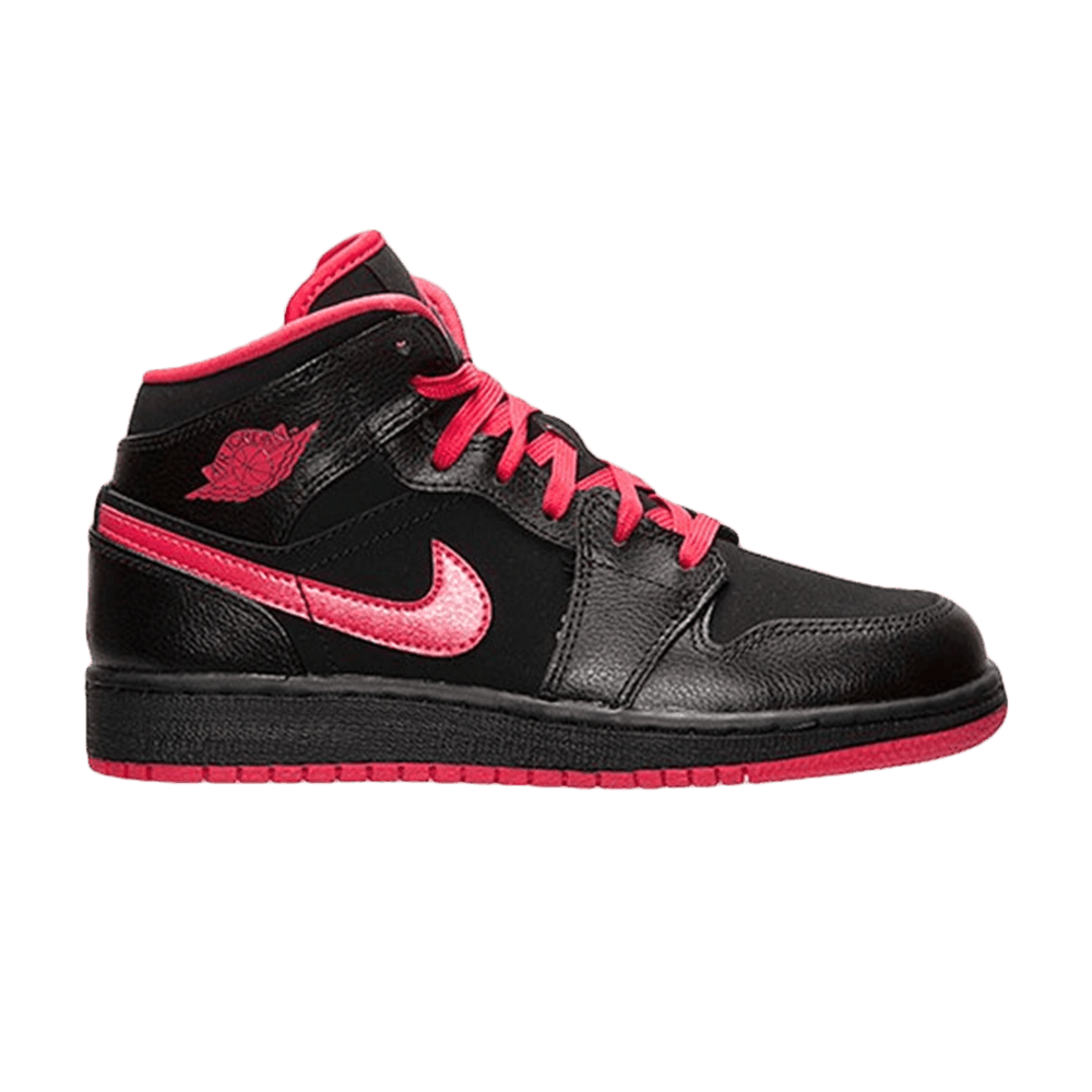 Air Jordan 1 Mid GS 'Black Fusion Red'