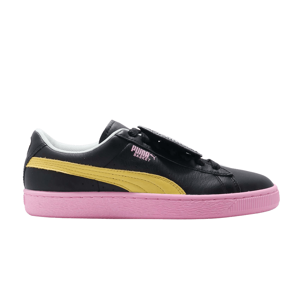Pre-owned Puma Wmns Basket Badge Tz 'blazing Yellow' In Black