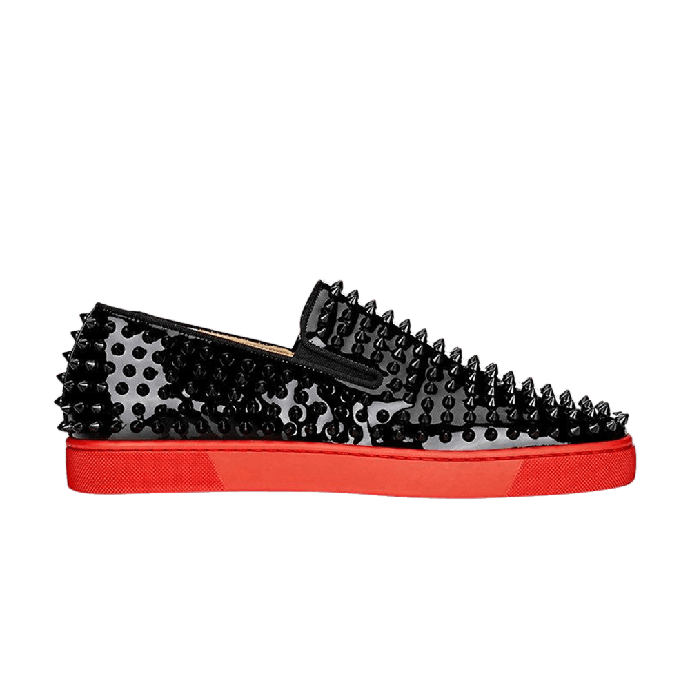 Christian Louboutin Roller Boat Flat Spike 'Black Red'