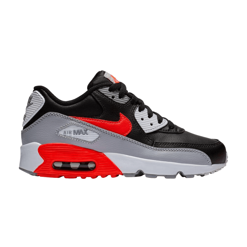 Air Max 90 Leather GS 'Wolf Grey Crimson'