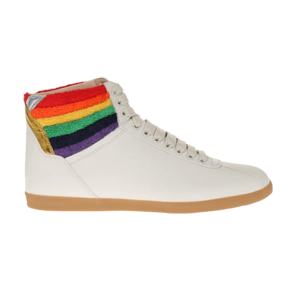 Gucci Lace Up High Top 'Rainbow Heel Collar'