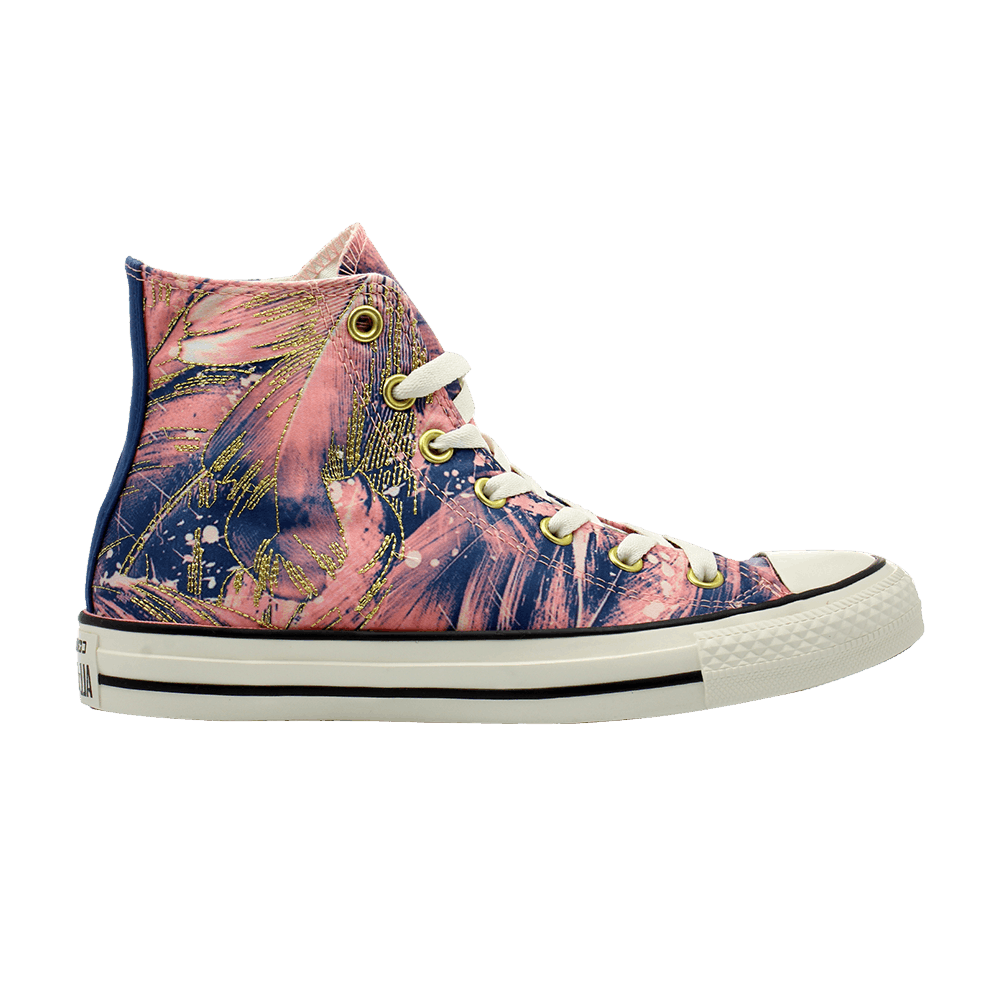 Pre-owned Converse Wmns Chuck Taylor All Star High 'feather Print' In Pink
