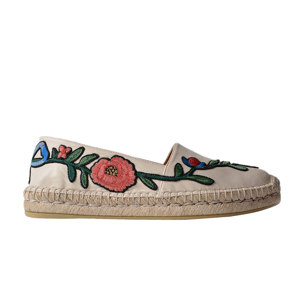 Gucci Wmns Embroidered Espadrille 'White Floral'