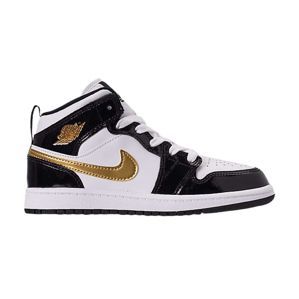 Air Jordan 1 Mid Patent PS 'Black Gold'