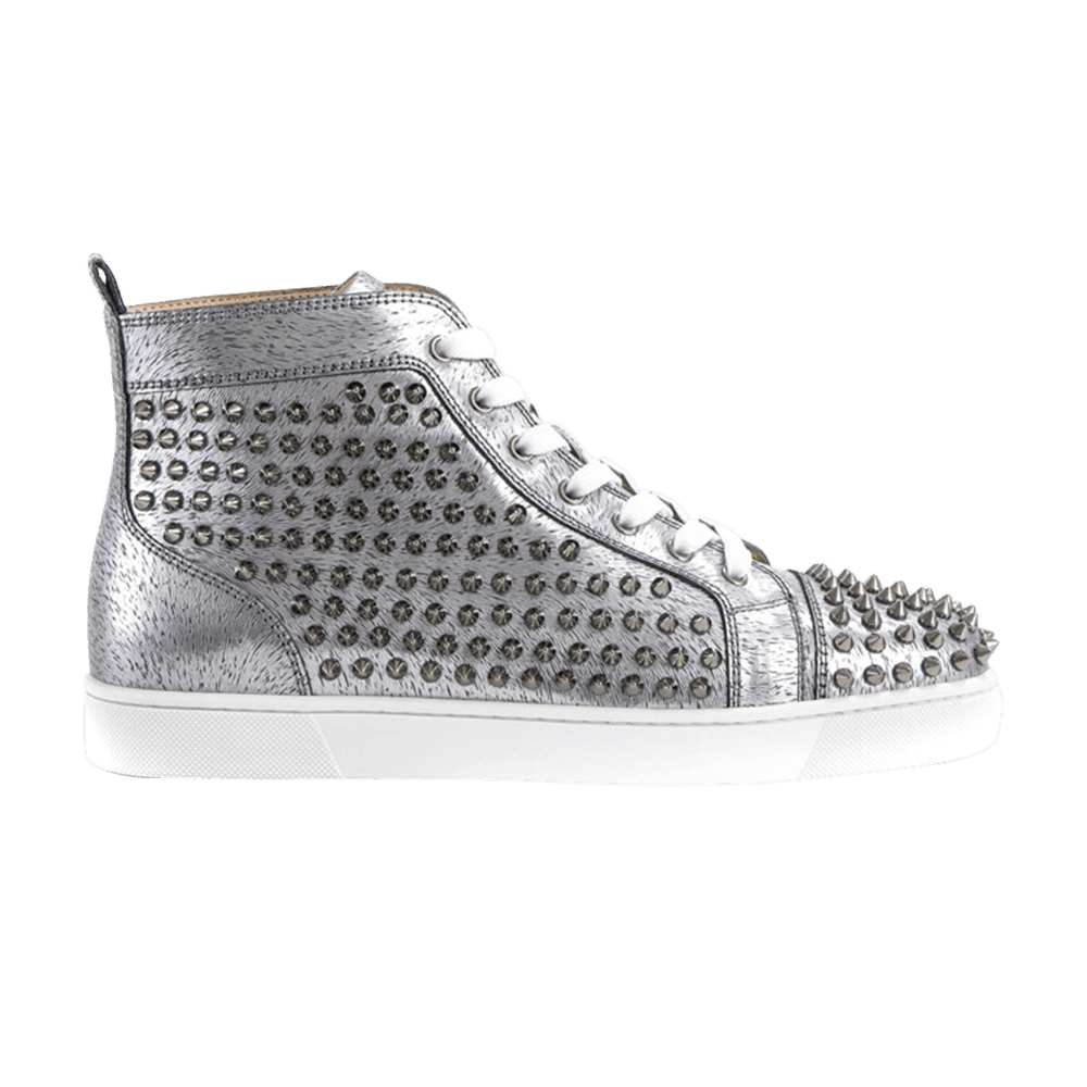 Christian Louboutin Louis Flat Calf Spikes 'Silver Metallic'