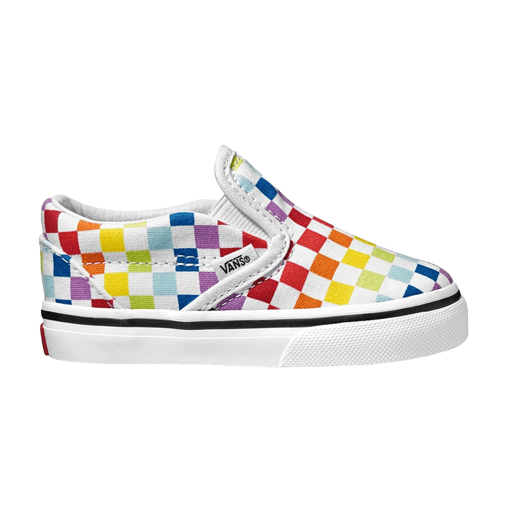 Classic Slip-On Toddler 'Rainbow Checkerboard'