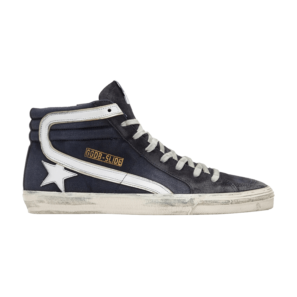 Golden Goose Distressed Slide High 'Navy Denim'