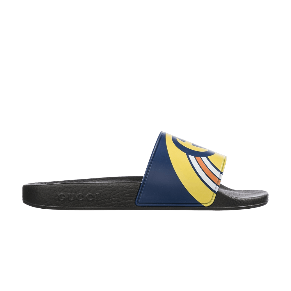 Gucci Pursuit Logo Slides 'Gold Navy'