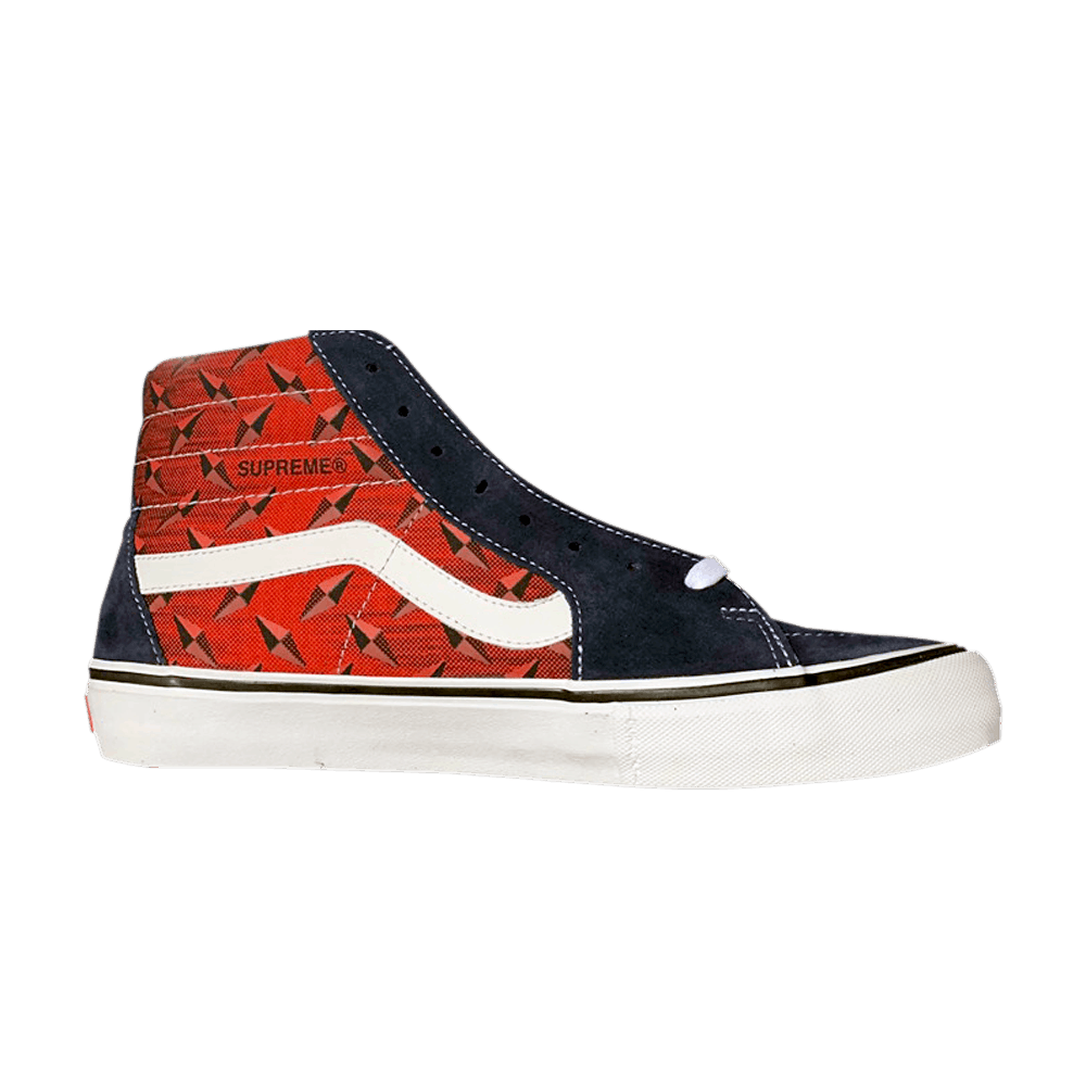 Supreme x Vans Sk8-Hi Pro 'Diamond Plate Navy Red'