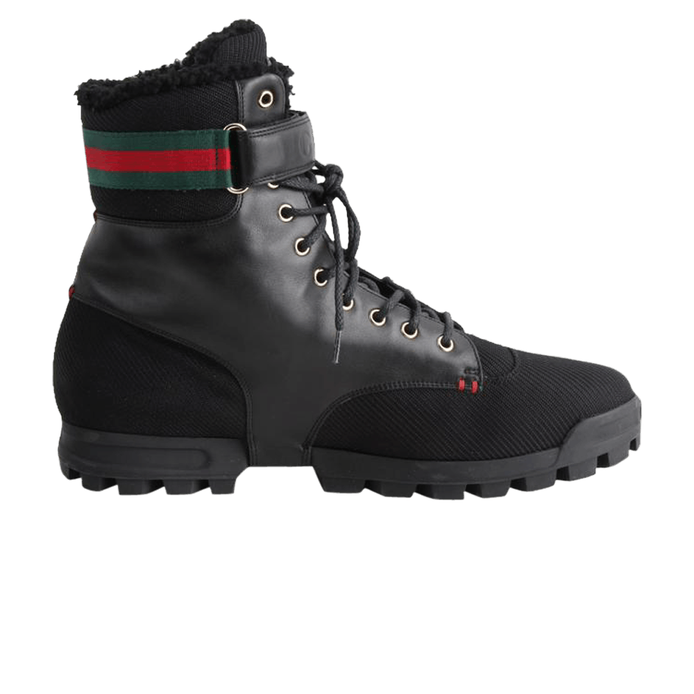 Gucci Leather Strap High Boot 'Black'