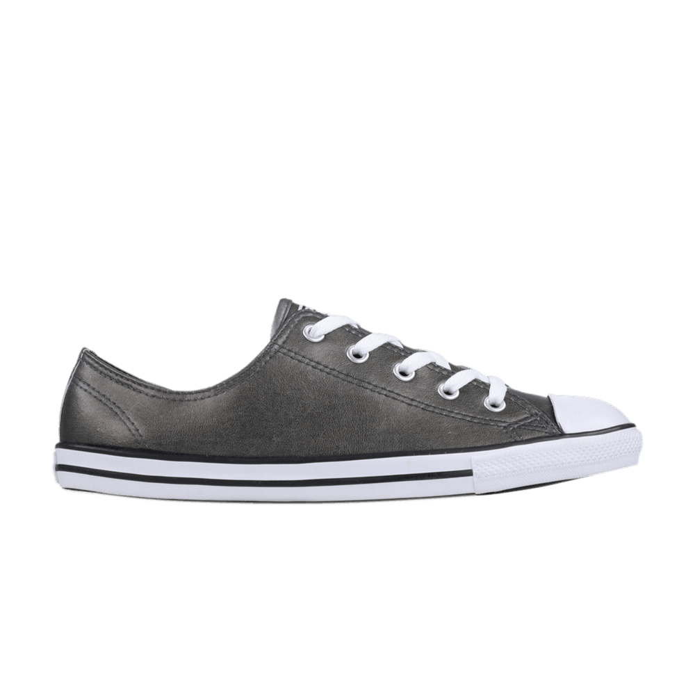 Wmns Chuck Taylor All Star Dainty Leather Ox 'Metallic Black'