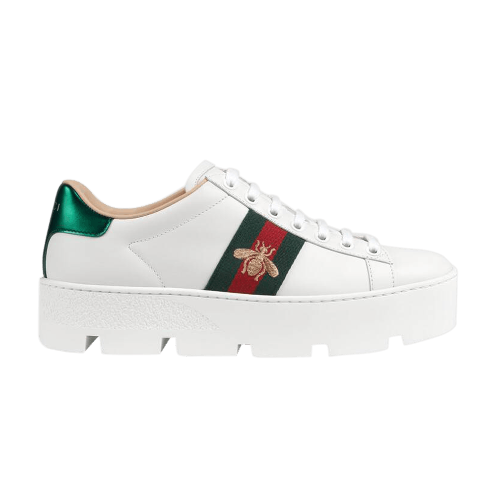 Gucci Wmns Ace Embroidered Platform 'White'