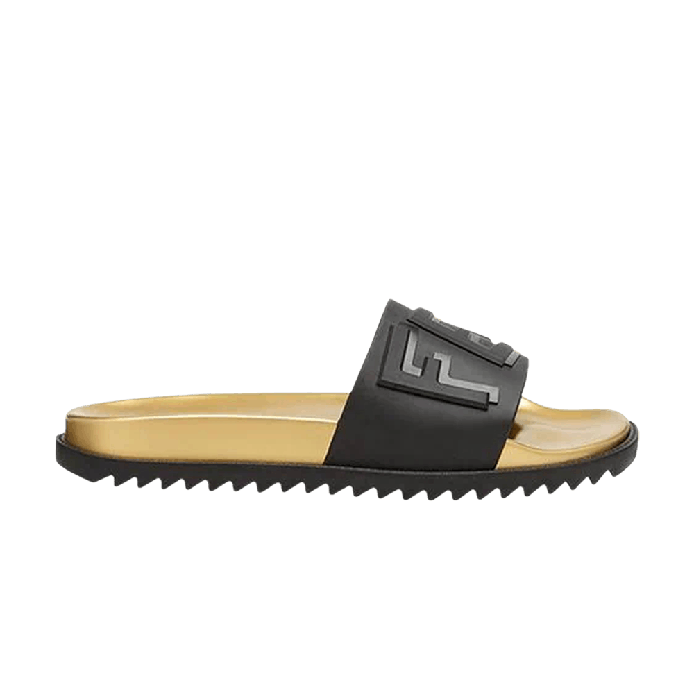 Fendi Layered Logo Slides 'Black Gold'