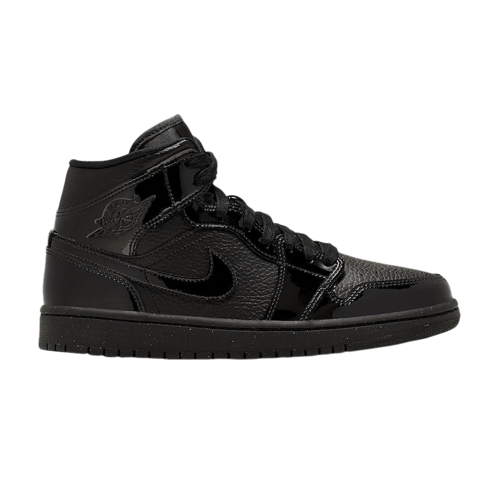 Wmns Air Jordan 1 Mid Patent 'Triple Black'