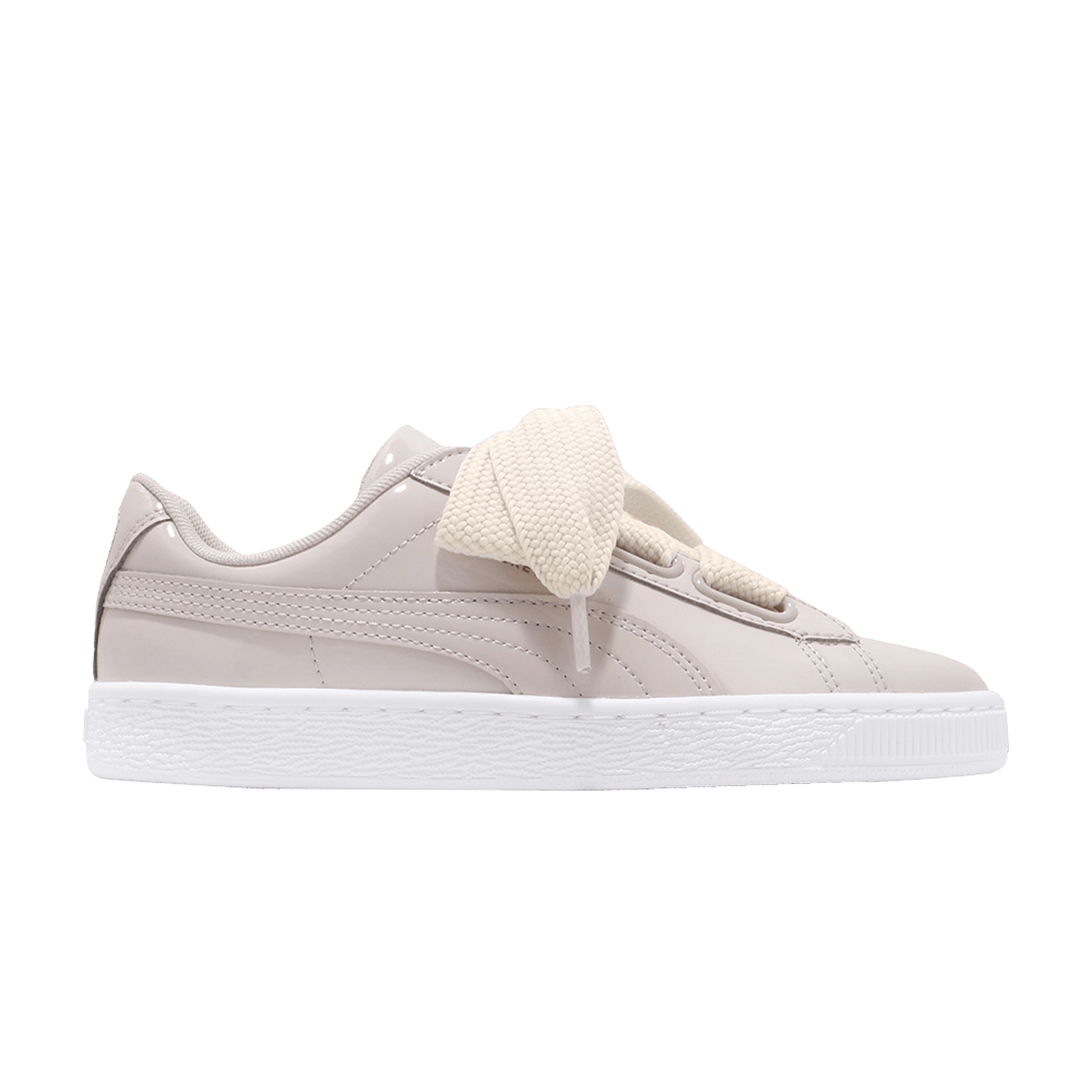 Pre-owned Puma Wmns Basket Heart Patent 'silver Grey' In Tan