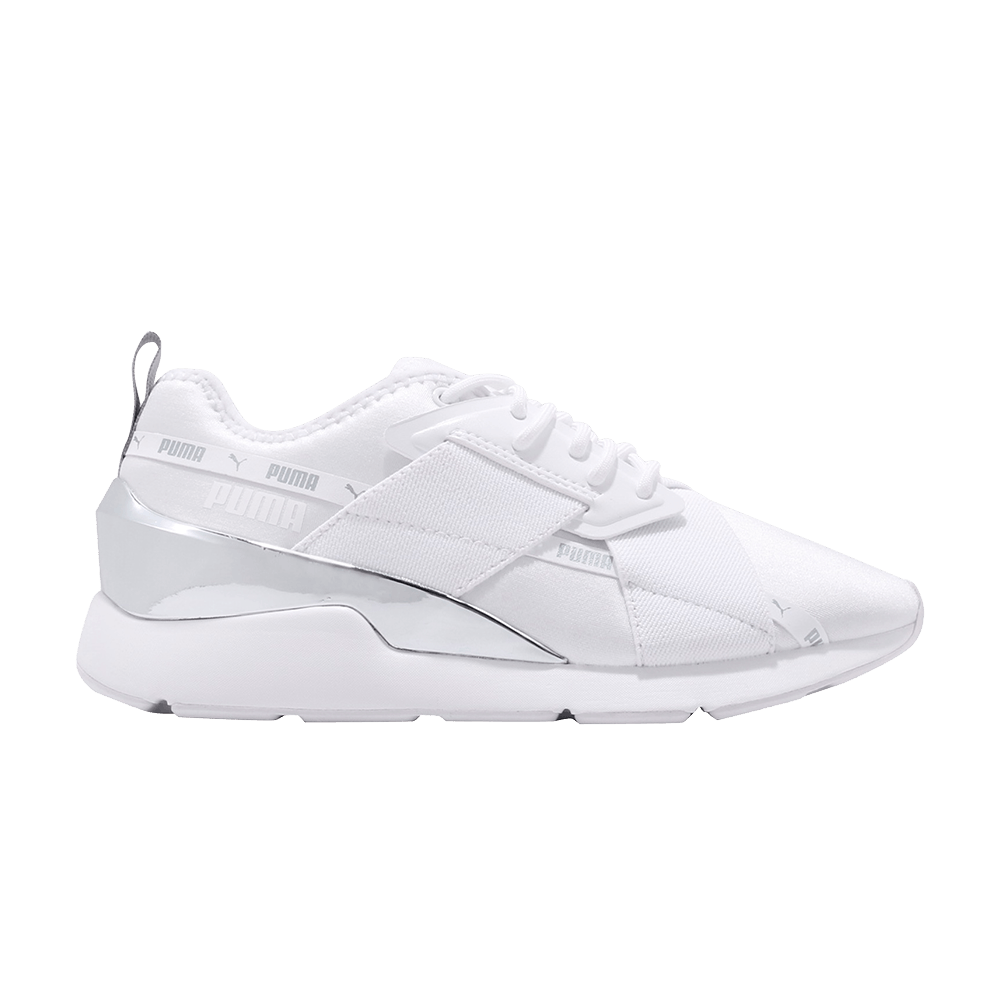 Pre-owned Puma Wmns Muse X-2 Metallic 'white Silver'