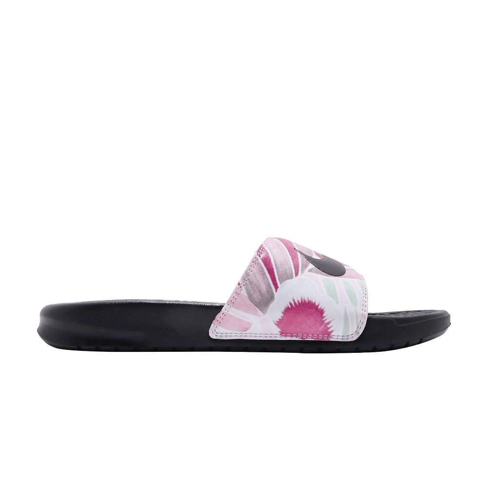 Wmns Benassi JDI Print 'Black Active Fuchsia'