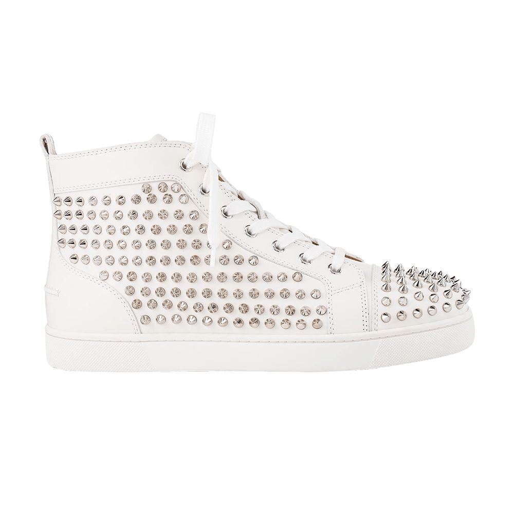 Christian Louboutin Louis Flat Calf Spikes High 'Latte Silver'