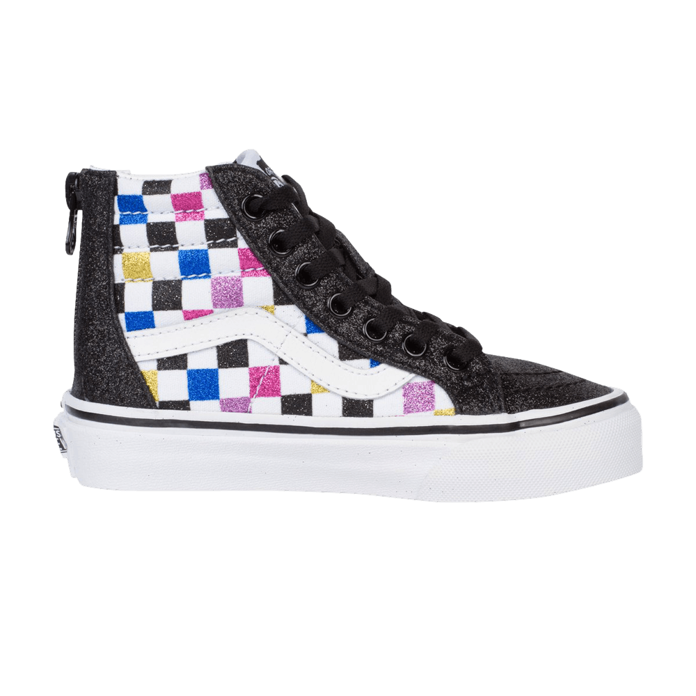 Sk8-Hi Zip Kids 'Glitter Checkerboard'