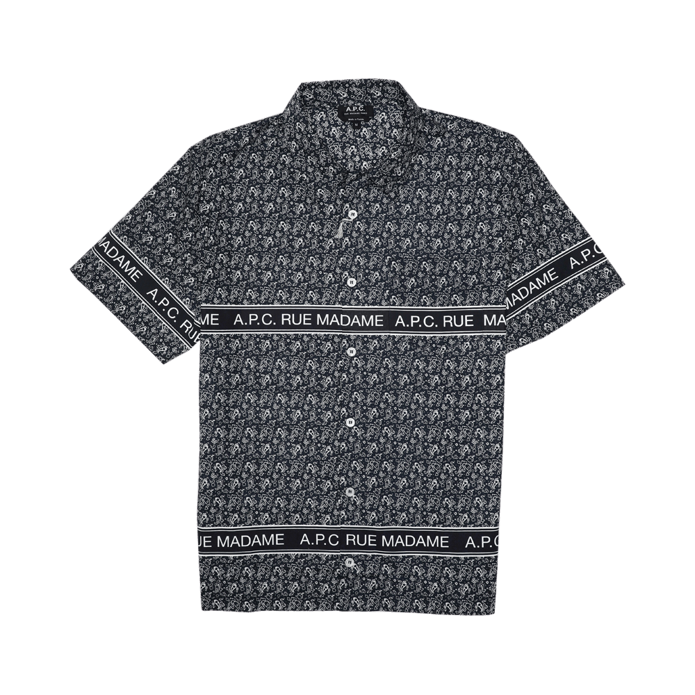 Pre-owned Apc Logo Short-sleeve Shirt 'dark' In Blue