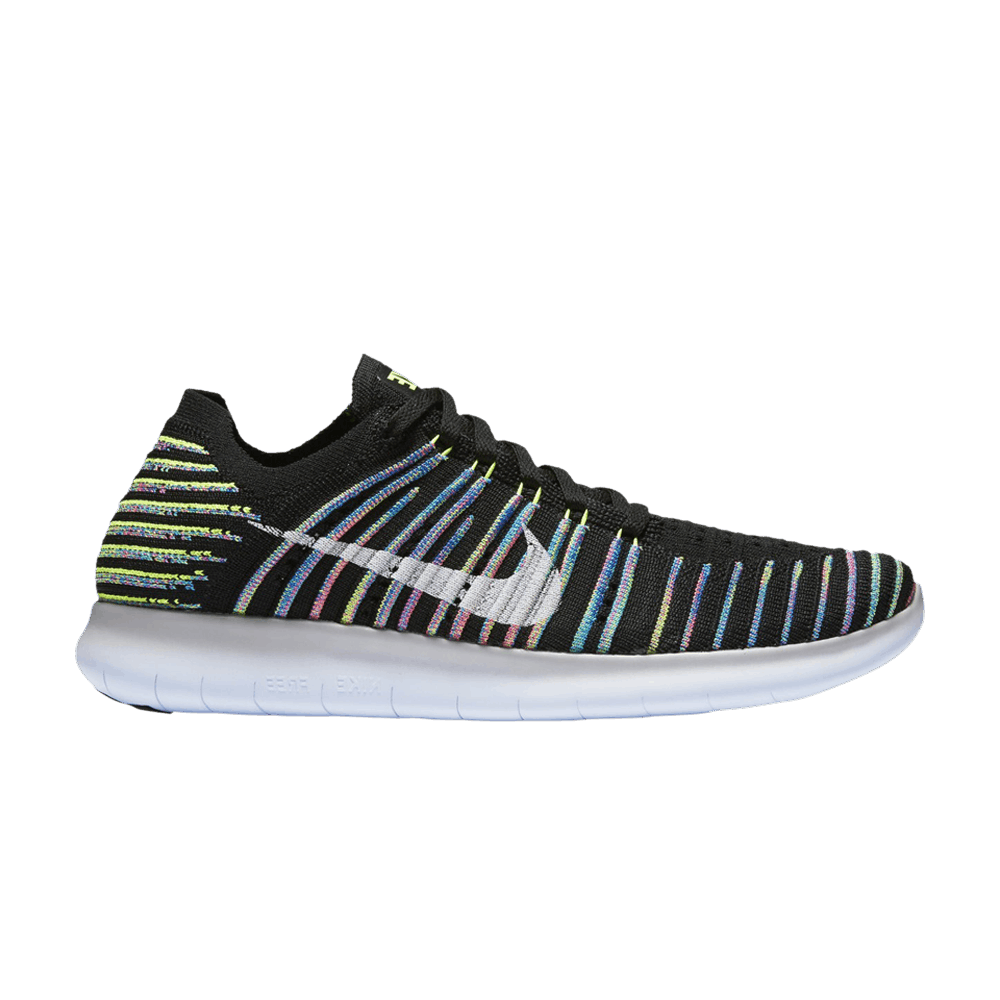 Wmns Free RN Flyknit 'Black Multi'