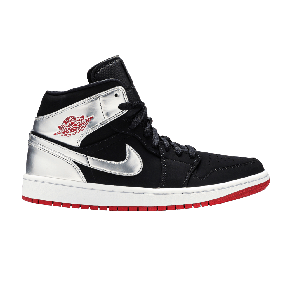 Air Jordan 1 Mid 'Black Metallic Silver'