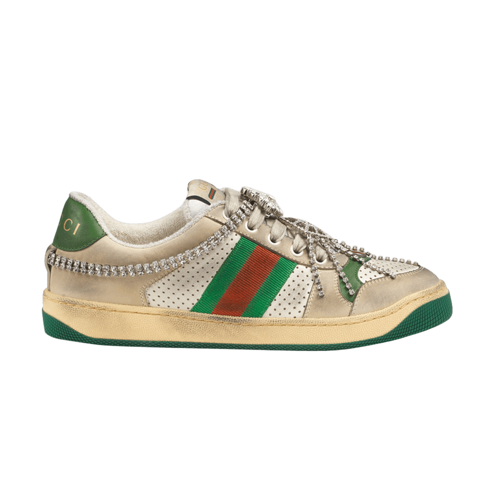 Gucci Wmns Screener 'Off White Green Crystals'