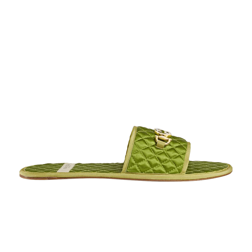 Gucci Quilted Slide 'Green Satin'