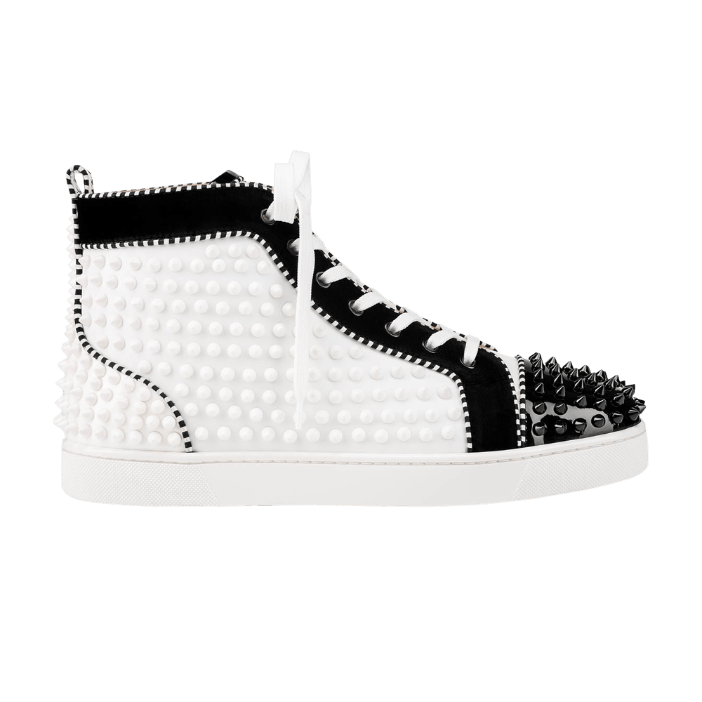 Christian Louboutin Louis Flat Calf Spikes 'White Black'