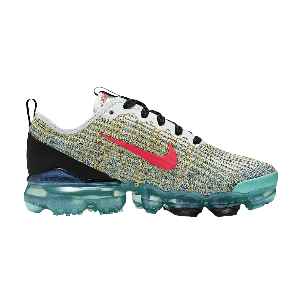 Nike Air VaporMax Flyknit 3 GS 'White Crimson Turqoise' - BQ5238-104
