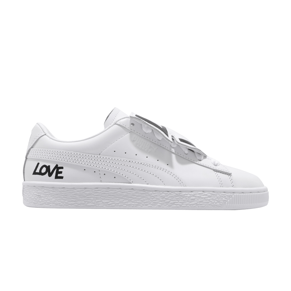 Pre-owned Puma Wmns Basket Badge Hndwrttn 'white'