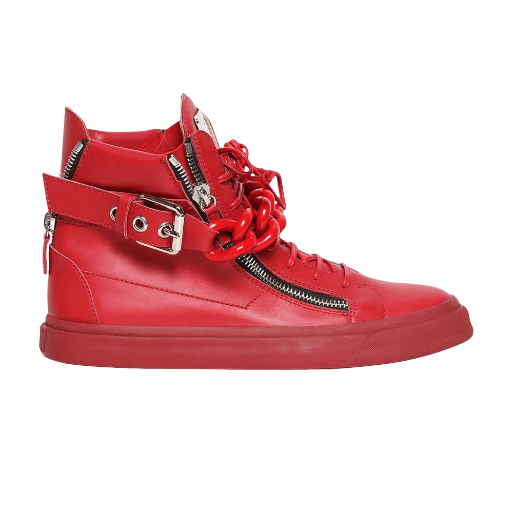 Giuseppe Zanotti London Chain Bangle Leather High 'Red'