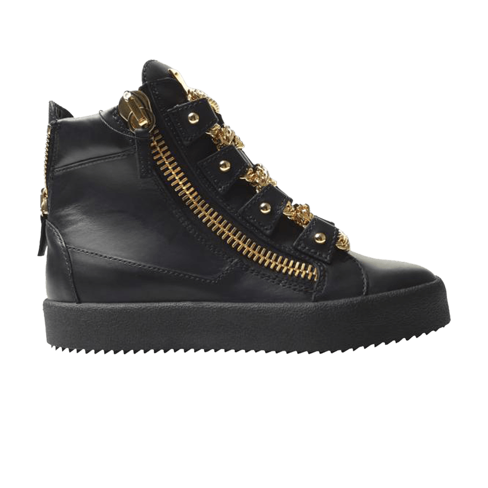 Giuseppe Zanotti Double-Zip High 'Black Gold Chain'